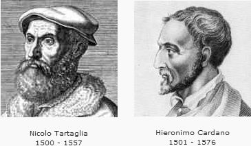 die italienischen Mathematiker Tartaglia und Cardano