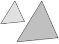 ähnliche Dreiecke unterscheiden sich geometrisch höchstens durch ihre Größe.